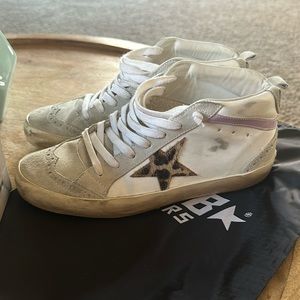 Golden Goose Deluxe Brand GGDB Mid leopard Star Classic Sneaker Size 38 with box